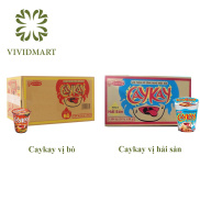 Mì Acecook - Ly Caykay Thùng 24 ly MÌ LY CAYKAY 2 VỊ CAY CAY BÒ, CAYCAY