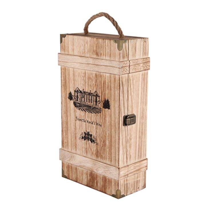 vintage-wood-2-red-wine-bottle-box-carrier-crate-case-storage-carrying-display-holder-birthday-party-christmas-gift