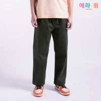 era-won  กางเกงขายาว ทรงกระบอกใหญ่ ขอบเอวยางยืด มีเชือก รุ่น Comfy Loose สี Vitamin green