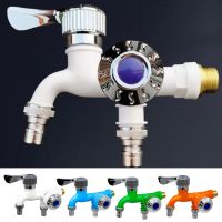 Fast Bidet Taps One-in-two-out Washer Bibcock Wall Mounted Double Water Outlet Faucets Plastic Bathroom Accessories