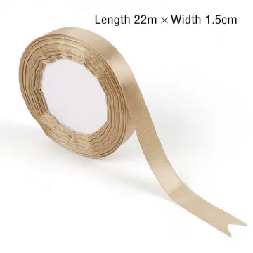 1 Roll/22m Light Gold Satin Ribbon Cloth Ribbon Flower Wrapping Gift  Packing Ribbon, 4cm Wide