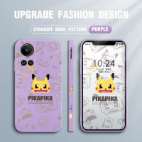 GGK เคสสำหรับ OPPO Reno10 Pro 5G เคสโทรศัพท์ดีไซน์ลายการ์ตูน Pikachu Pokémon ปลอกซิลิโคนน้ำรูปแบบขอบสี่เหลี่ยมเคสกล้องคลุมทั้งหมด