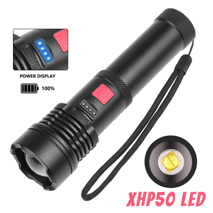 Strong Power Flashlight Rechargeable USB Charging LED Outdoor