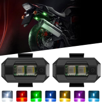 Moto กระพริบป้องกันการชนกันไฟเตือน3สีสากล Led เครื่องบิน S Trobe ไฟ USB ชาร์จรถจักรยานยนต์เลี้ยว