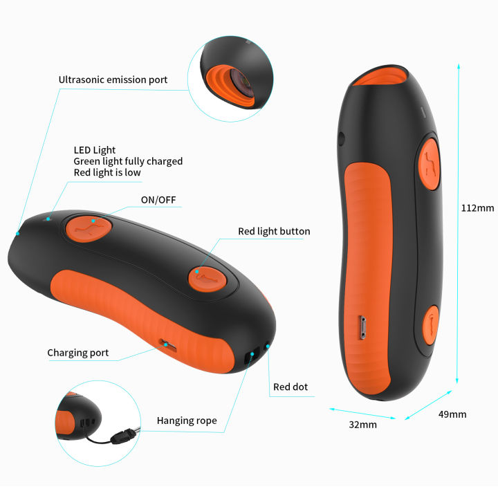 untrasonic-อุปกรณ์ควบคุมการเห่าของสุนัขอุปกรณ์ป้องกันการเห่าด้วยตัวชี้แบบเบาสำหรับแมวสุนัขขนาดใหญ่ขนาดกลาง