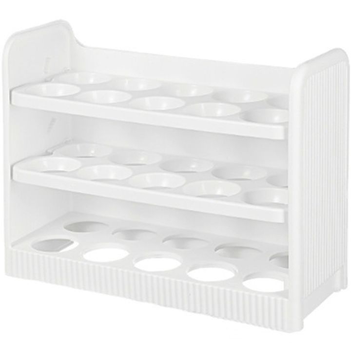 fridge-egg-holder-for-refrigerator-door-3-layer-flip-fridge-egg-tray-container-egg-container-for-refrigerator-white