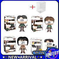 Funko Pop Attack On Titan รูปตุ๊กตาเครื่องประดับ10ซม. Eren Mikasa ตุ๊กตาของเล่นของขวัญสำหรับแฟนๆ