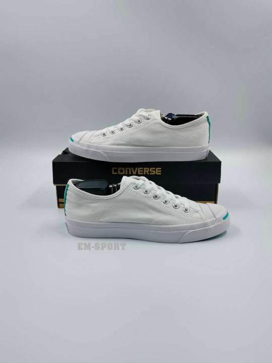 รองเท้า-converse-jack-purcell-สีขาว-เขียว-รองเท้าผ้าใบ-รองเท้าผู้ชาย-ผู้หญิง-สินค้าพร้อมส่ง-อุปกรณ์ครบเซ็ต