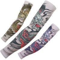 2Pieces Dragon Game Running Sleeves Cycling Cuffs muffs Arm Warmers Quick Dry Sport Gaming Tattoo Sleeve Elbow Pads Arm Cover