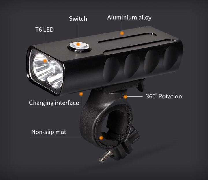 ไฟหน้าจักรยาน-2ดวง-bx2-bicycle-light-led-t6-usb-ipx5-1-000-lumens-สว่าง-7500k-ถอดตัวไฟออกมามาเป็นไฟฉายได้-ชาร์จไฟโดยไม่ต้องถอดขายึดจับ-ชาร์จ-usb-มีไฟแสดงสถานะแบตเตอรี่-ตัวไฟเป็น-aluminum-alloy-ปรับไฟไ