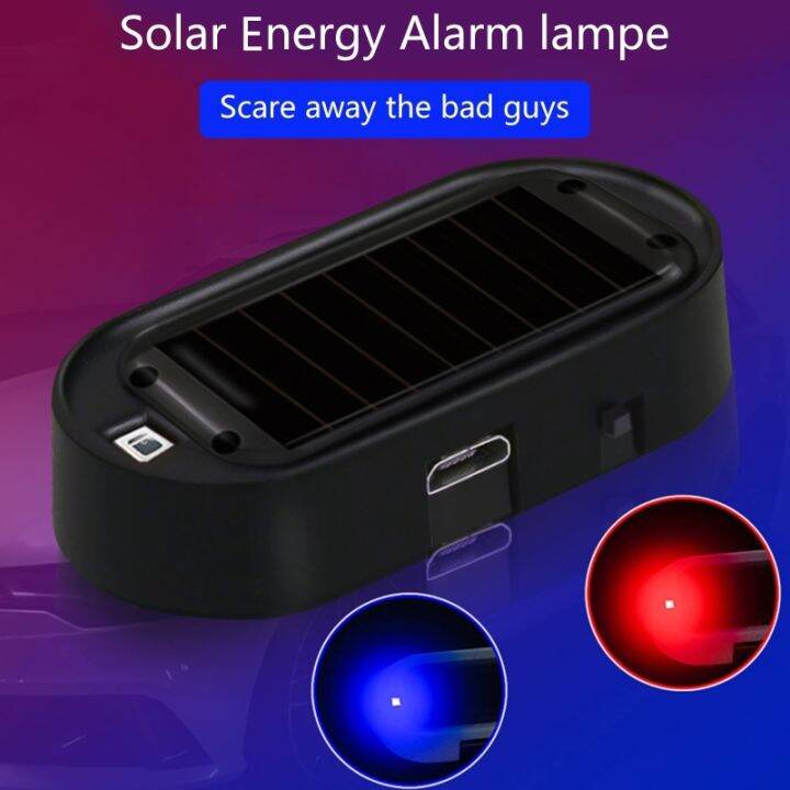 ☸ Solar USB Power Car Alarm Light AntiTheft Warning Flash Blinking
