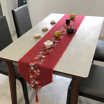 Table Runner Tassel Patchwork Chinese New Year Decor Traditional Home Textile Decorations Elegant Vintage Cover Basic Restaurant Hotel