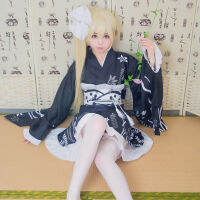 Kasuga nobori COSPLAY เทศกาลฤดูร้อน kimono yukata Youth anosora Lolita ชุดสีดำเพิ่มวิกผม