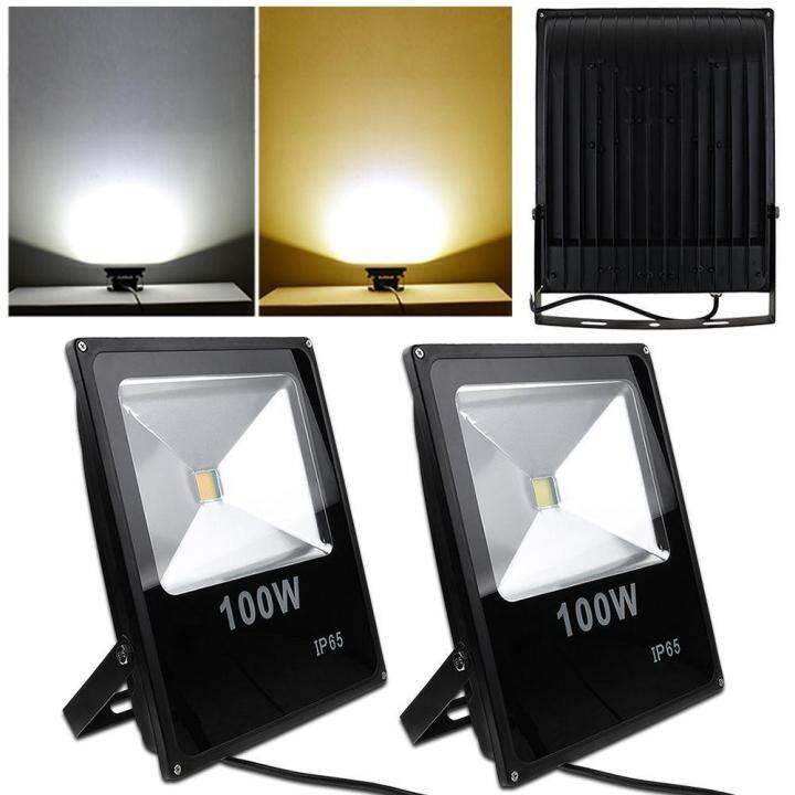 ราคาส่ง-ส่งฟรี-led-floodlight-สปอร์ตไลท์-led-รุ่น-slim-chip-cob-100w-220v-เเสงวอร์มไวท์-สว่างสูง-เหมาะสำหรับงานตกเเต่งสถานที่-ประดับสวน-ทางเดิน-โกดัง-โรงงาน-ใช้ส่องป้าย-ทนทาน-มอก-ประกัน-1-ปี-จำนวน-1-ป