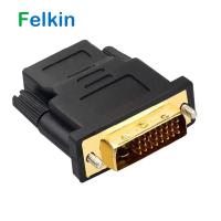 Felkin สายอะแดปเตอร์ HDMI DVI ไปที่24K HDMI ไปยัง DVI ปลั๊กชุบทอง24 + 1 Pin 1080P สายแปลงวีดีโอสำหรับพีซี HDTV โปรเจคเตอร์