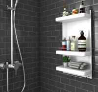 Bathroom Shelf Organizer ชั้นวางในห้องน้ำ ชั้นวางในห้องน้ําพลาสติก ชั้นวางของในห้องน้ำ ติดผนัง 3 ชั้น ที่วางของ ชั้นวางของ ที่เก็บของในห้องน้ำ ป้องกันแบคทีเรีย ชั้นวางของในห้องน้ำแบบเจาะ Bathroom Shelving ชั้นวางของในห้องน้ำสวยๆ จัดห้องน้ำให้เป็นระเบียบ