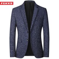 ZZOOI FGKKS 2021 Spring Autumn Men Blazer Fashion Slim Casual Business Handsome Suits Brand Mens Blazers Tops