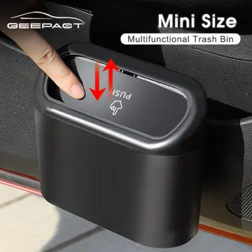 Mini Multifunctional Car Trash Can Hanging Storage Box Trash Bin With Lid