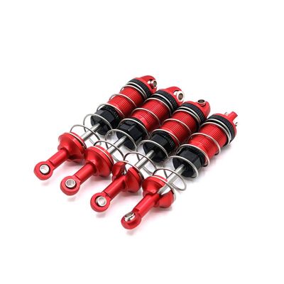4Pcs Metal Shock Absorber RC Car Shock Absorber for HBX 16889 16889A 16890 16890A SG1601 SG1602 1/16 RC Car Upgrade Parts Accessories Red