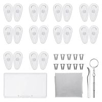 10 Pairs Silicone Air Chamber Eyeglass Nose Pads, Eyeglass Repair Kit, Glasses Screws and Mini Screwdriver