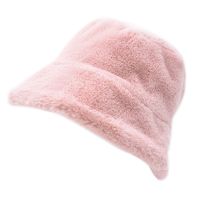 2020 Womens Winter Thicken Fluffy Plush Fisherman Cap Solid Color Wide Brim Sun Hat