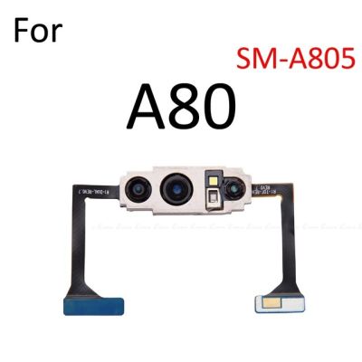 ริบบิ้นดิ้นด้านหน้ากล้องหลักมองหลังโมดูลขนาดเล็กขนาดใหญ่สำหรับ A80 Samsung Galaxy A70 A60 A50 A40 A30 A10 A20