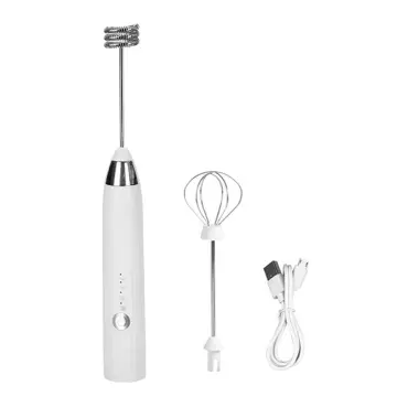 Electric Milk Frother Foam Maker Mixer Coffee Drink Frothing Wand USB 3 In1  Portable Rechargeable Handheld Foamer High Egg Speed