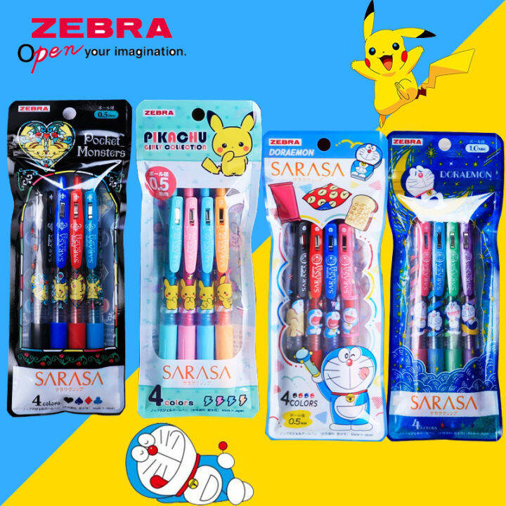 limited-zebra-jj15-gel-pen-set-metal-color-fluorescent-color-series-students-applicable-flash-pen-0-5mm-4pcsset-gel-pen