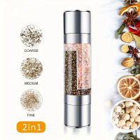 2 In 1 Pepper Mill คู่มือสแตนเลสเกลือและพริกไทย Er ชุดปรับเซรามิค Ing Spice Er KitchenTool