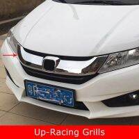 ABS Chrome Protector Strips สำหรับ Honda City 2015 2016 2017 2018กันชนหน้าด้านหน้ากลาง Grill Trim Strips รถจัดแต่งทรงผม