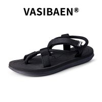 Vasibaen รองเท้าแตะผู้ชายแนวโน้มสีดำสีน้ำตาลสีเทา39-45