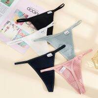 Ribbed Cotton Thongs G-string Panties Female Thin T-back