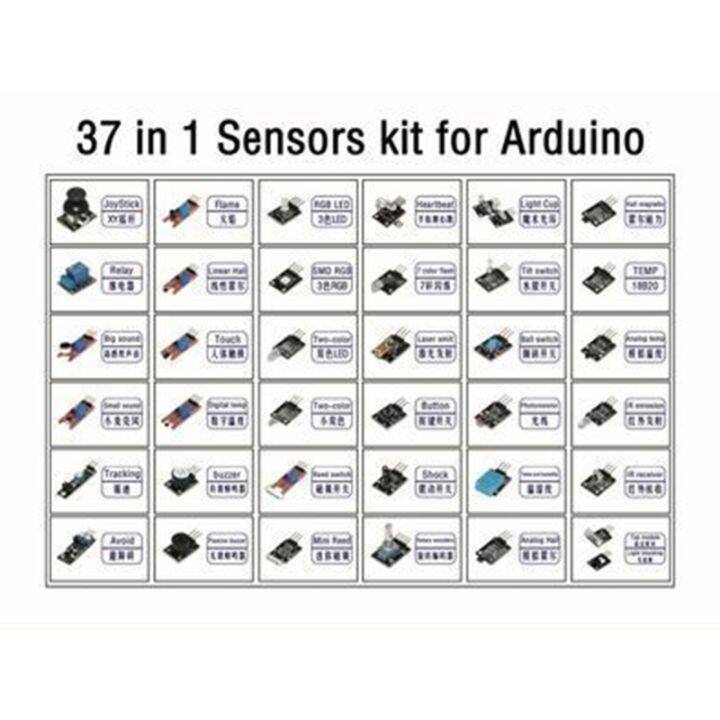 45-in-1เซ็นเซอร์-assortment-เซ็นเซอร์ชุดเริ่มต้นสำหรับ-a-rduino-ราสเบอร์รี่-pi-เซ็นเซอร์ชุด37-in-1หุ่นยนต์โครงการชุดเริ่มต้น