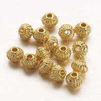 100pc Tibetan Style Alloy Spacer Beads Metal Findings Accessories for DIY Crafting Lead Free Cadmium Free and Nickel Free Lantern Golden Color about 5mm in diameter 4mm long hole: 1.5mm