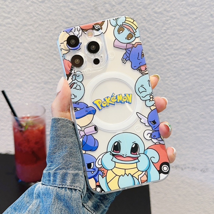 เคสแม่เหล็กหรูหราพิมพ์ลาย-pikachu-iphone-11-12-pro-max-13-pro-max-7-8-plus-x-xs-xr-เคสโทรศัพท์อนิเมะสำหรับ-iphone