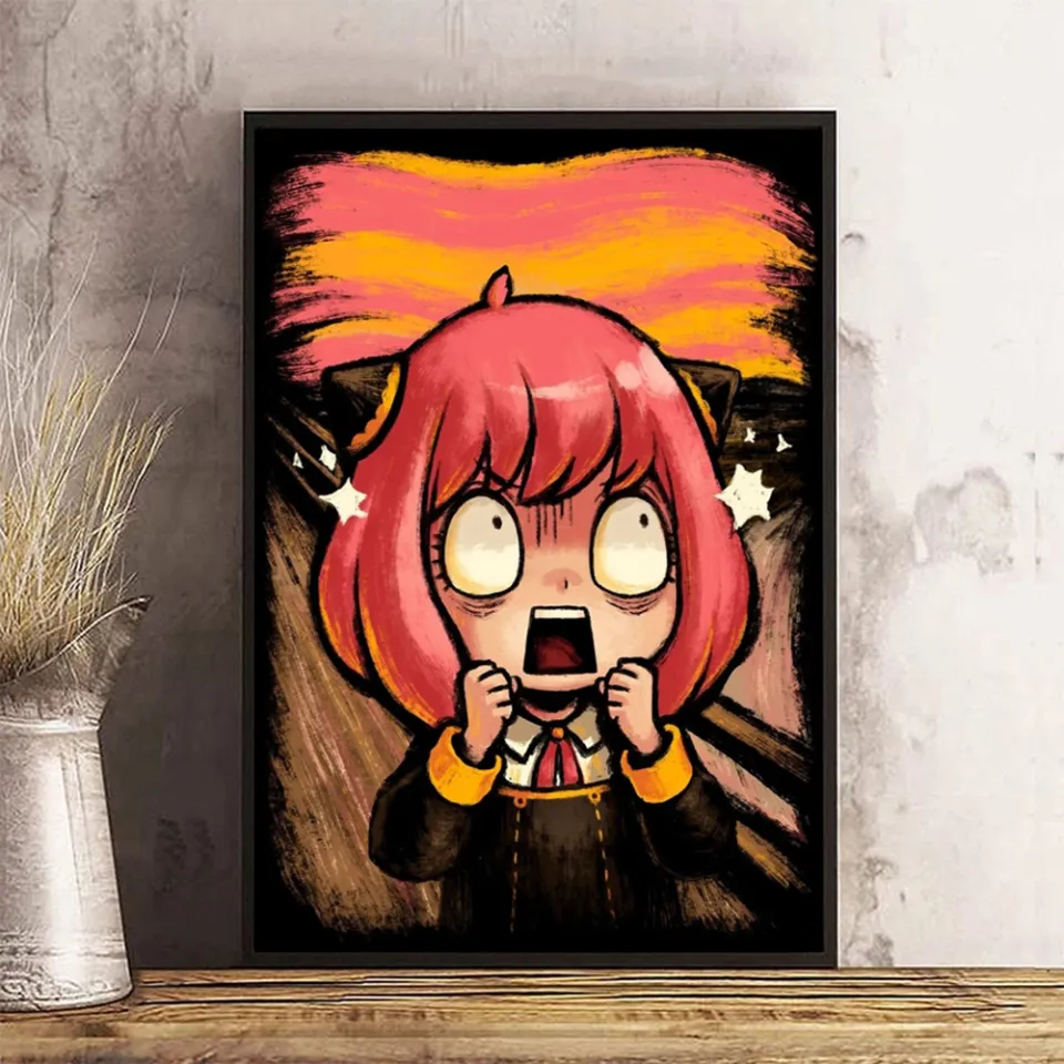 Anime Spy X Family Anya Poster Meme Scream Funny Humor Wall Art