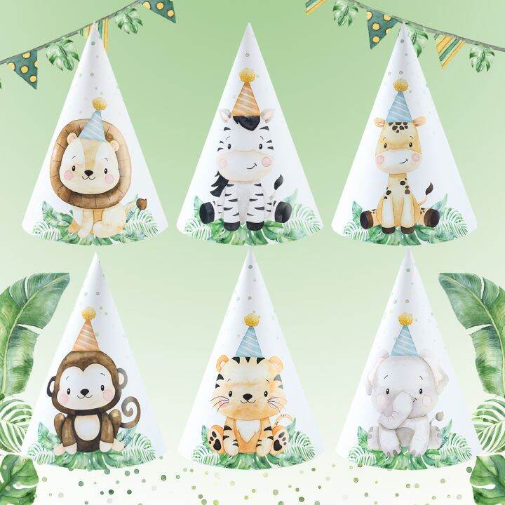 cc-jungle-animals-paper-hats-happy-birthday-decoration-1st-kids-baby-shower