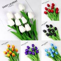 【hot】 3/6Pcs 34 centímetros de Alta Qualidade Artificial Tulipas Bouquet PE Flor Falso para Casamento Garden Decoração