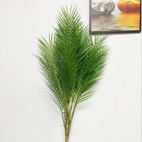 125cm Large Artificial Palm Tree Tropical Plants Branches Plastic Fake Leaves Green Monstera For Home Garden Room Office Decor Spine Supporters