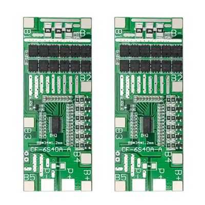 2PCS 6S 24V 40A Protect Board 18650 Li-Ion Lithium Battery Solar Lighting BMS with Balance for Ebike Scooter