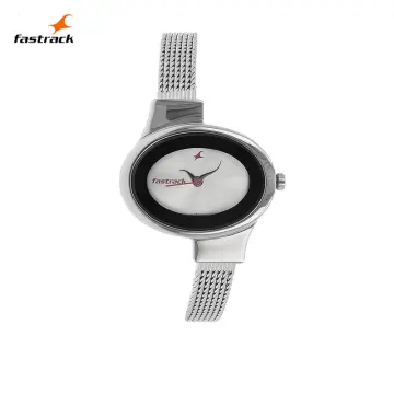 Buy Online Fastrack Bare Basics Round Rose Gold Dial Silver Metal