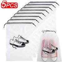 5/1Pcs Shoes Storage Bags Plastic Drawstring Tote Bags Reusable Frosted Pouch Transparent Waterproof Travel Shoes Organizers