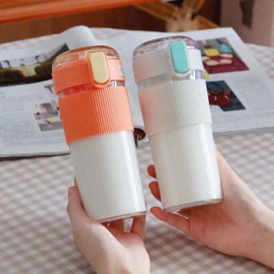 Plastic Water Cup Straw Cup High-Value Student Simple Heat-Resistant New Small Fresh And Cute Summer Portable Coffee Cup 【Bottle】