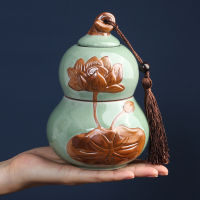 2 In 1 Ashes Urn Ceramics Variable Glaze Gourd Urns Cremation Ashes Holder For Burial At Home Memorial For Pass Away