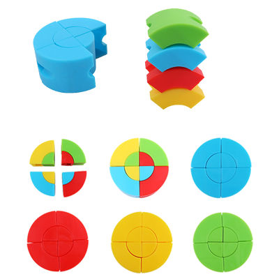 Kids Montessori Jenga Blocks Math Toys Geometric Shape Assembly Game Educational Stacking Toys Fractional Learning Teaching Aids