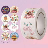 500 Pcs Round Cute happy Birthday Party Adhesive Diy Seal Stickers Decorative Album Diary Cartoon Label Decor Stickers Labels