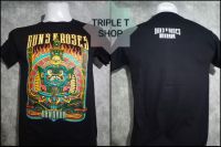 เสื้อยืดคอกลม สกรีนลาย GUNS N ROSES