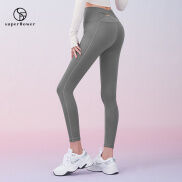 SUPERFLOWER Quần Legging Nâng Hông Cạp Cao Chéo Eo Không Đường May Tập Thể