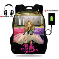 Newest The Carrie Diaries Print Multifunction Backpack Women USB Laptop Travel Bags Backpack School Bag for Teenage Girls Boys