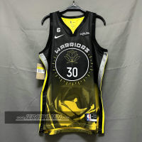 【High Quality】Mens 2022-23 New Original NBA Golden State Warriors Curry #30 StephenˉCurry Jersey City Edition Black Swingman Heat-pressed